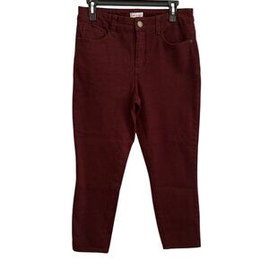 Westbound Womens Burgundy Stretch Cropped Jeans Size MS
